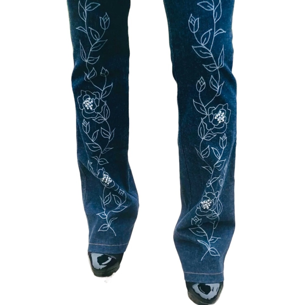 ESCADA blue denim jeans with sparkle Sz s eu 34 Never worn